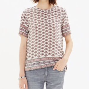 Madewell Silk Refined Tee in Diamond Floral